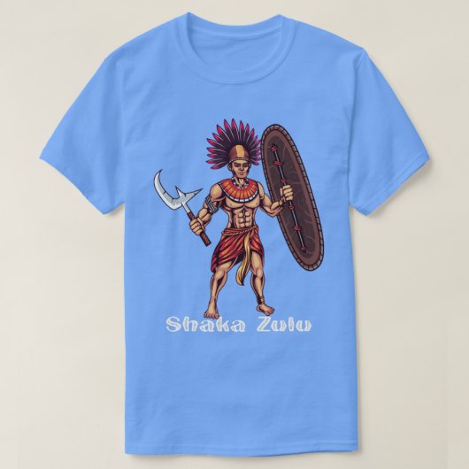 T-shirt Shaka Zulu Chef guerrier africain roi africain Jun (Design devant)