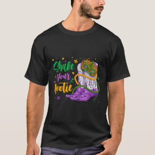 T-shirt Shake Your Bootie Mardi Gras Cowboy Boot Girl Femm
