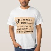 T-shirt Shakespeare All Worlds and Online Classroom (Devant)