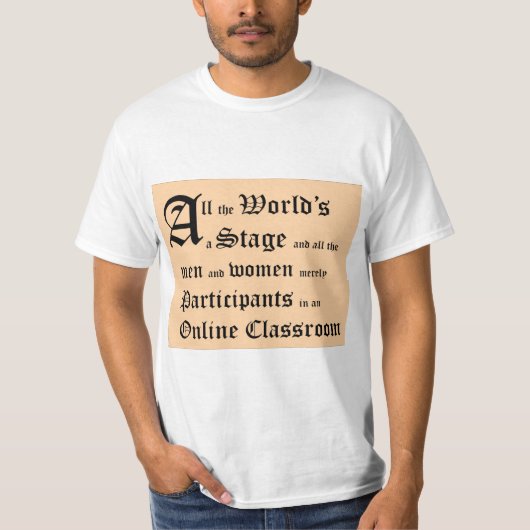 T-shirt Shakespeare All Worlds and Online Classroom (Devant)