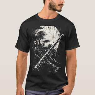 T-shirt Shakuhachi Japonais Bambou Flûte Japonaise Art Dis