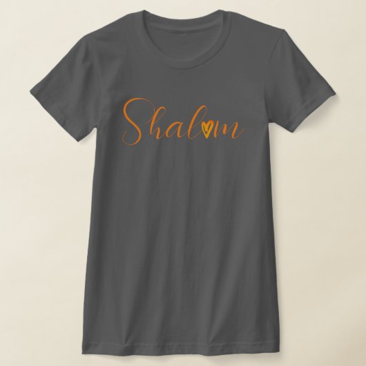 T-shirt Shalom Curling Polices Orange Juive Gris (Poser)