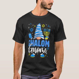 T-shirt Shalom Gnome Menorah Dreidel Hanoukka Chanukah Jew
