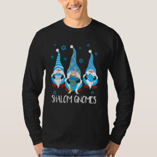T-shirt Shalom Gnomes Happy Chanukah Menorah Hanoukka Jewi