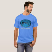 T-shirt Shalom Sur Fractage Bleu (Devant entier)