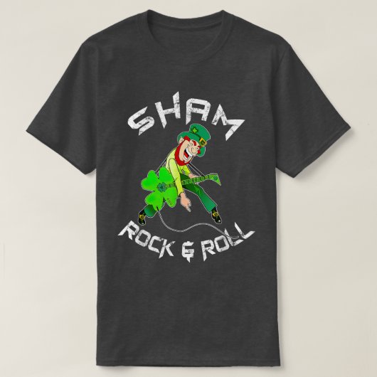 T-shirt Sham Rock And Roll Shamrock Guitar Lover St Patric (Design devant)