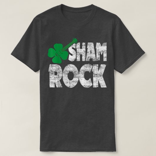 T-shirt Sham Rock Funny St patrick DayAvec Shamrock Guita (Design devant)