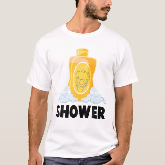 T-shirt Shampooing - Douche - Bulles - Costume - 1 Sur 2 M (Devant)