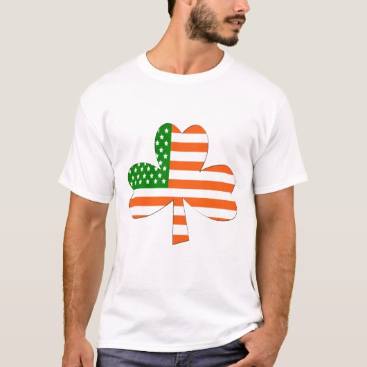T-shirt Shamrock américain irlandais (vert, blanc, et (Devant)