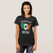 T-shirt Shamrock American Flag St Patrick's Day Irish Prid (Devant entier)