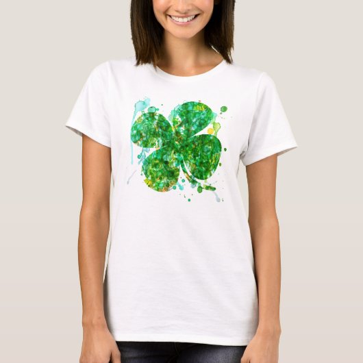 T-shirt Shamrock artistique ou femmes (Devant)