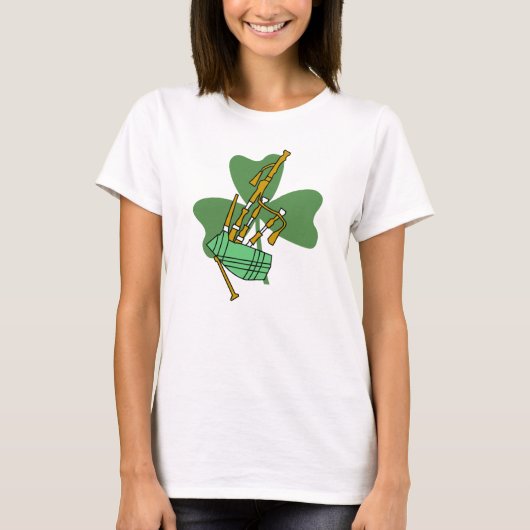 T-shirt Shamrock Bagpipe (Devant)