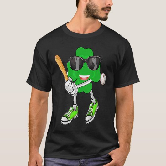 T-shirt Shamrock C Jouer au baseball St Patrick's Day Homm (Devant)