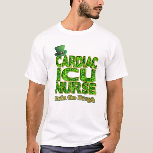 T-shirt Shamrock Cardiac ICU Nurse (Devant)