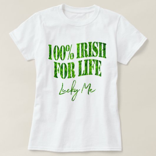T-shirt Shamrock Clovers 100% irlandais Funny St Patrick's (Design devant)