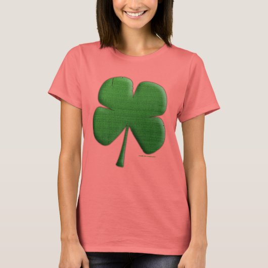 T-shirt shamrock Dames Ringer (Devant)