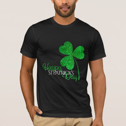 T-shirt Shamrock de la Parties scintillant verte Bonne St  (Devant)