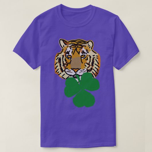 T-shirt Shamrock de morsure de tigre pour Jour de la Saint (Design devant)