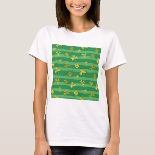 T-shirt shamrock d'or st patrick (Devant)