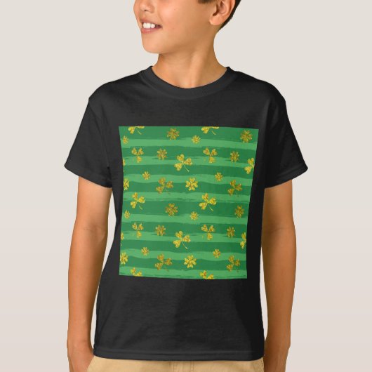 T-shirt shamrock d'or st patrick (Devant)