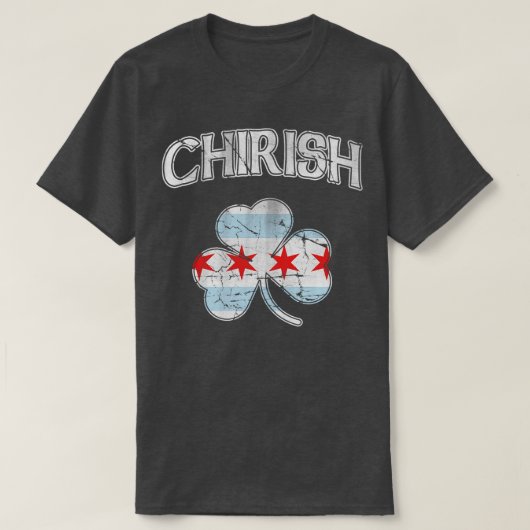 T-shirt Shamrock du drapeau de Chicago (Design devant)