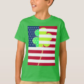 T-shirt Shamrock du drapeau irlandais américain Clover St. (Devant)