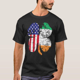 T-shirt Shamrock du drapeau irlandais américain de la Sain