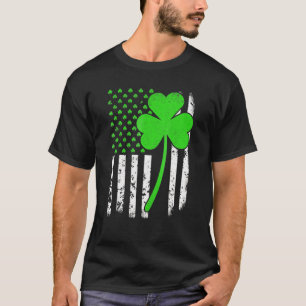 T-shirt Shamrock du drapeau irlandais américain de la Sain
