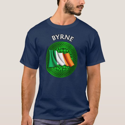 T-shirt Shamrock du drapeau irlandais Celtic Knot - Byrne (Devant)