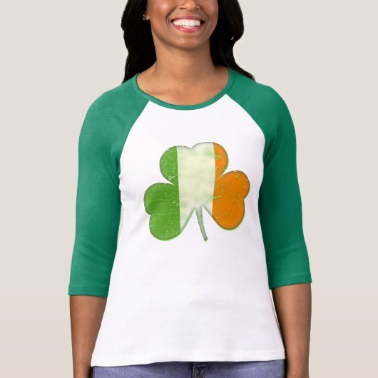 T-shirt Shamrock du drapeau irlandais vintage (Devant)
