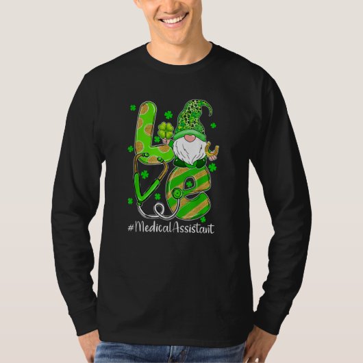 T-shirt Shamrock Gnome Love Medical Assistant St Patricks  (Devant)