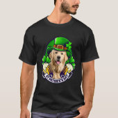 T-shirt Shamrock Hat Golden Retriever Holding Beer St Patr (Devant)