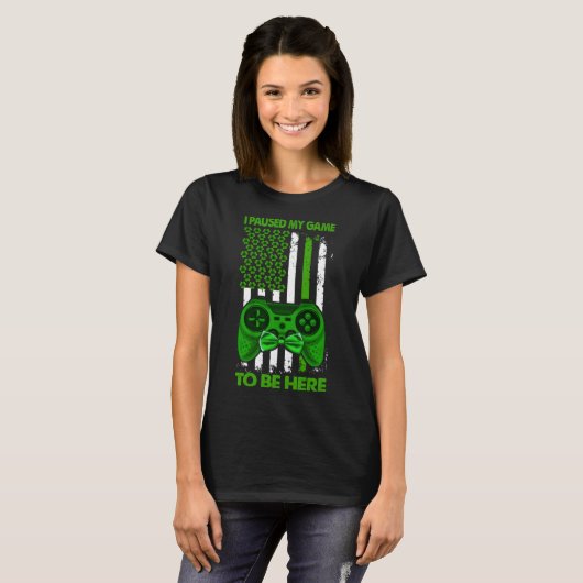 T-shirt Shamrock Irish Flag Gamer Video Game Controller St (Devant entier)