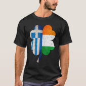 T-shirt Shamrock irlandais grec Grèce Irlande Drapeau St P (Devant)