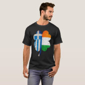 T-shirt Shamrock irlandais grec Grèce Irlande Drapeau St P (Devant entier)