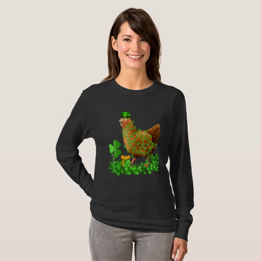 T-shirt Shamrock irlandais Leaf Leprechaun Casquette Chick (Devant entier)