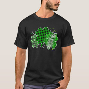 T-shirt Shamrock irlandais St Patrick Day Camouflage léopa