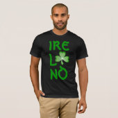 T-shirt shamrock "Irlande" vertical noir (Devant entier)
