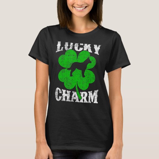 T-shirt Shamrock Leaf Lucky Charm Blue Heeler Dog St Patri (Devant)