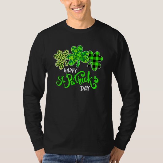 T-shirt Shamrock léopard vert Plaid St Patrick's Day Iris (Devant)