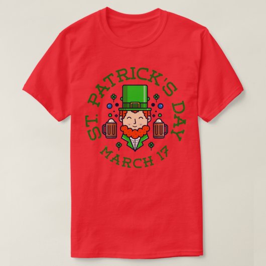 T-shirt shamrock leprechaun (Design devant)