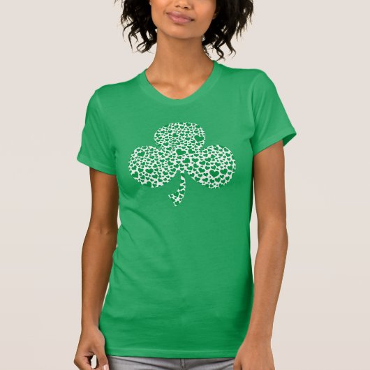 T-shirt shamrock mignon de coeurs (Devant)