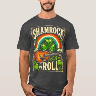 T-shirt Shamrock n Roll Guitare Jour de la Saint Patrick H