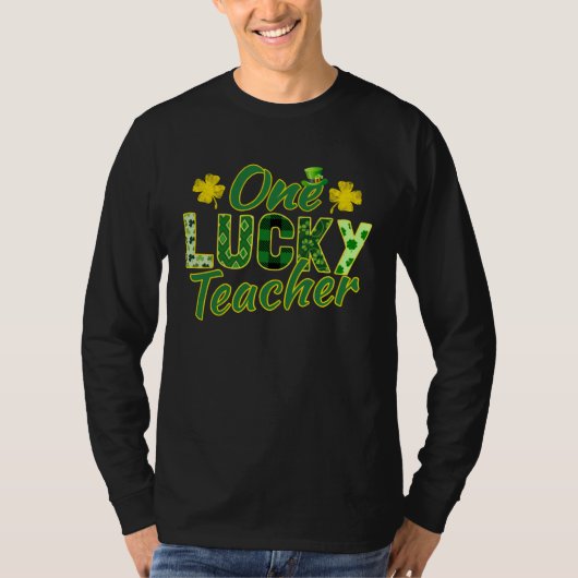T-shirt Shamrock One Lucky Teacher  St Patrick s Day Schoo (Devant)