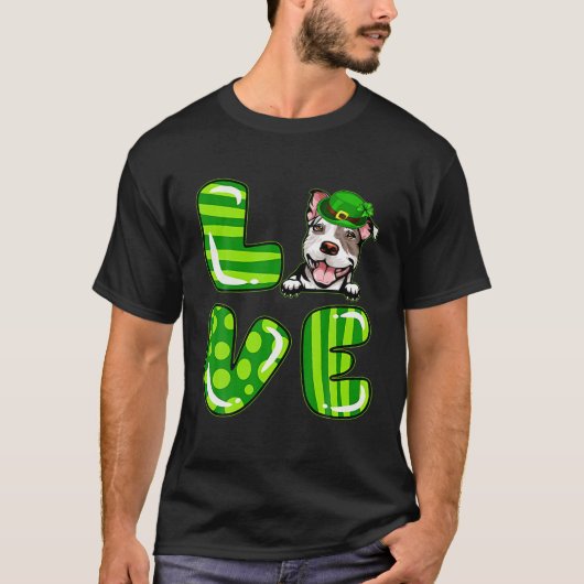 T-shirt Shamrock Pitbull Lucky Clover Irish St patrick Da (Devant)