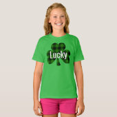 T-shirt Shamrock plat noir vert classique (Devant entier)