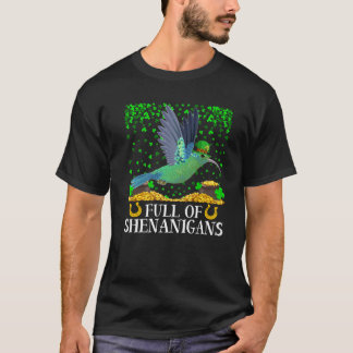 T-shirt Shamrock Plein De Shenanigans Hummingbird St. Patr
