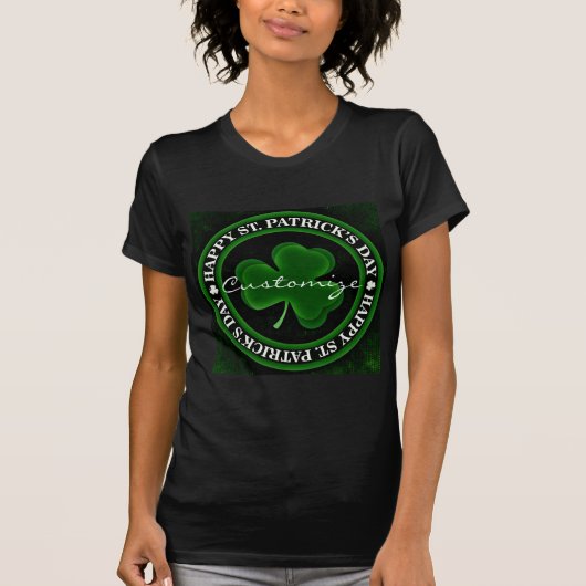 T-shirt Shamrock St Patrick's Day noir (Devant)