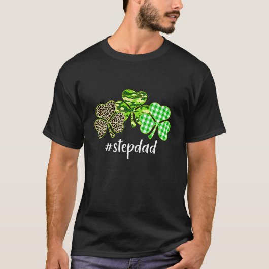 T-shirt Shamrock Stepdad Leopard Camouflage Patrick' (Devant)