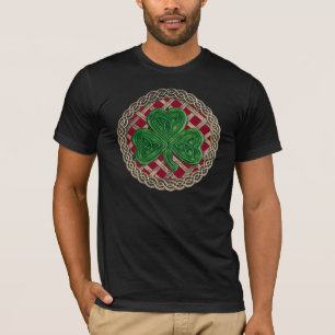 T-shirt Shamrock, treillis Et Noeuds Celtiques Sur Chemise